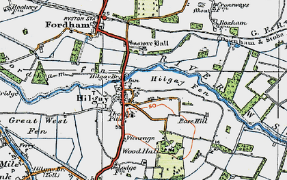 Old map of Hilgay in 1922