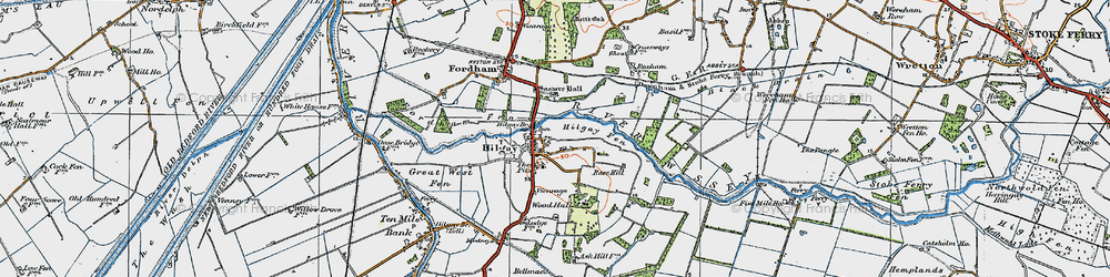 Old map of Hilgay in 1922