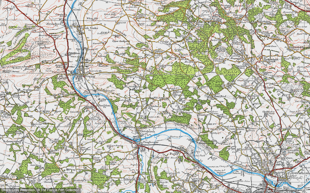 Old Map of Hill Bottom, 1919 in 1919