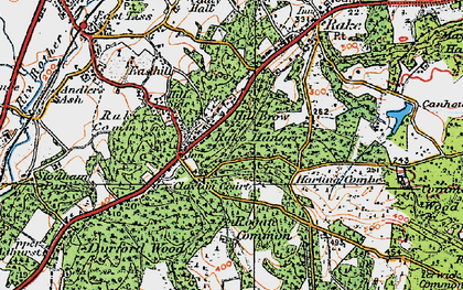 Old map of Hill Brow in 1919