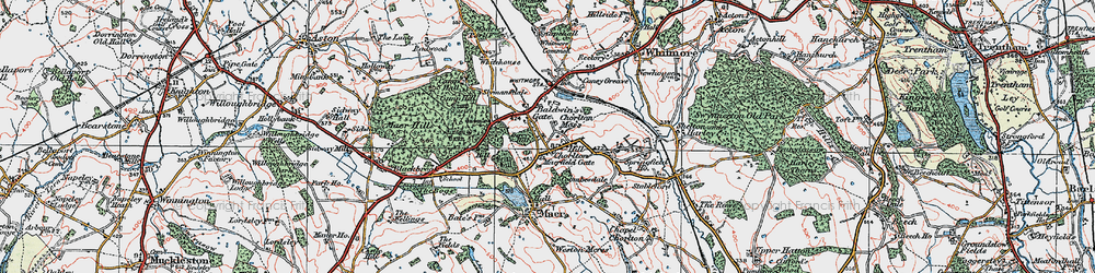 Old map of Madeley Park Wood in 1921