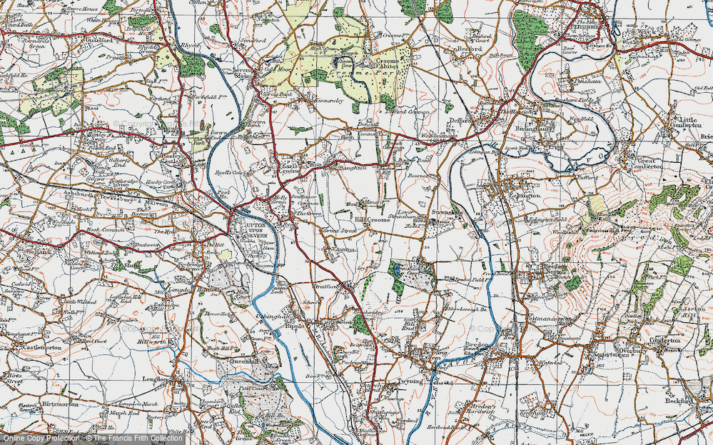 Old Map of Hill Croome, 1920 in 1920