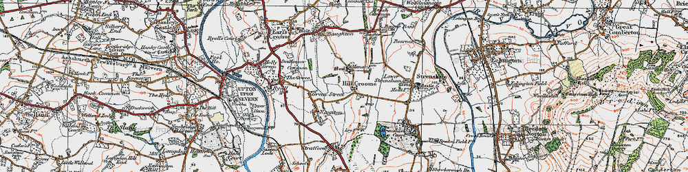 Old map of Hill Croome in 1920