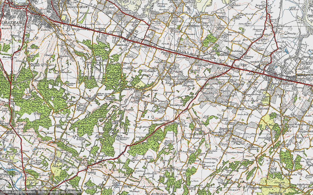 Old Map of Hill Green, 1921 in 1921