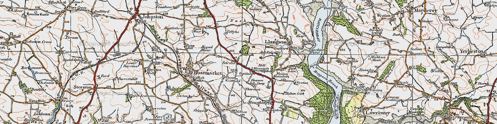 Old map of Hill Mountain in 1922