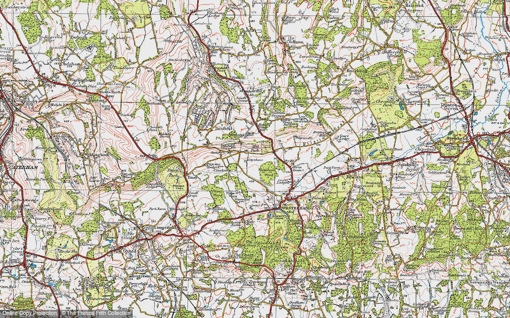 Old Map of Historic Map covering Betsom's Hill in 1920