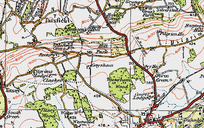 Old map of Betsom's Hill in 1920