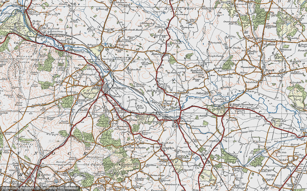 Old Map of Hill Ridware, 1921 in 1921