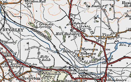 Old map of Hill Ridware in 1921