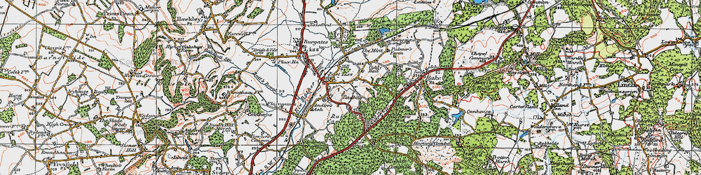 Old map of Hill Side in 1919