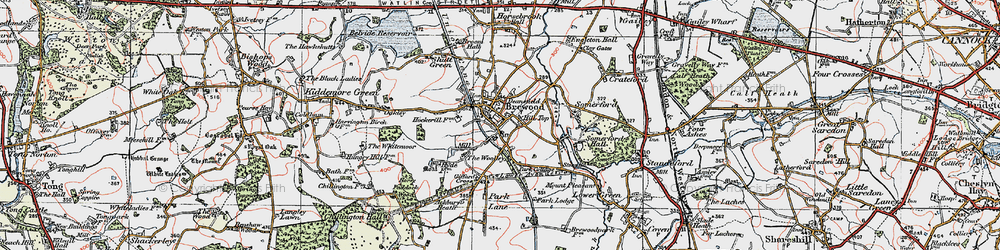 Old map of Woolley, The in 1921
