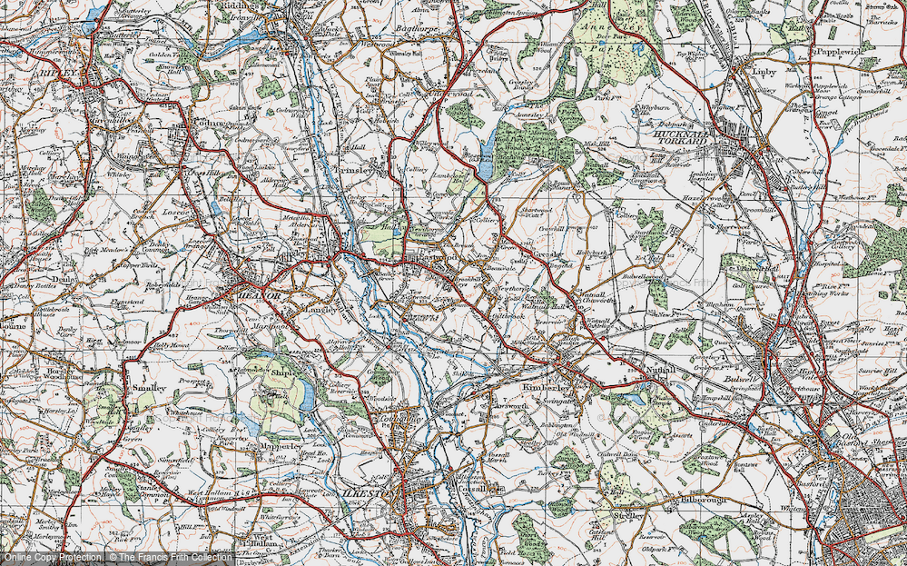 Old Map of Hill Top, 1921 in 1921
