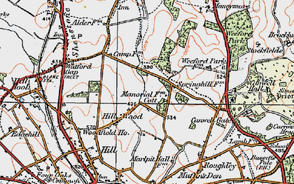 Old map of Hill Wood in 1921