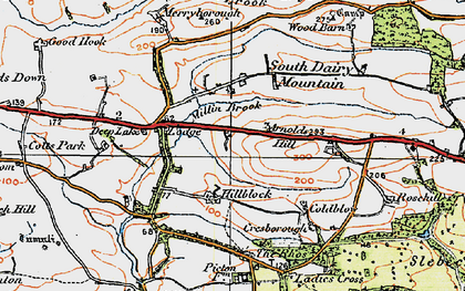 Old map of Arnolds Hill in 1922