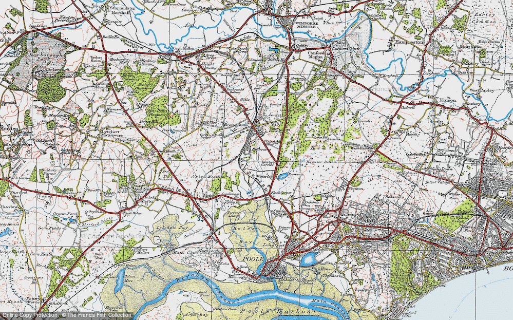 Old Map of Hillbourne, 1919 in 1919