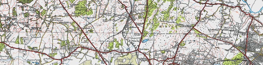 Old map of Hillbourne in 1919