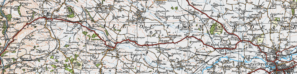 Old map of Hillcommon in 1919