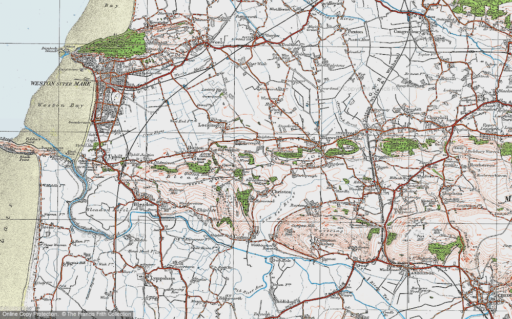 Old Map of Historic Map covering Benthills Wood in 1919