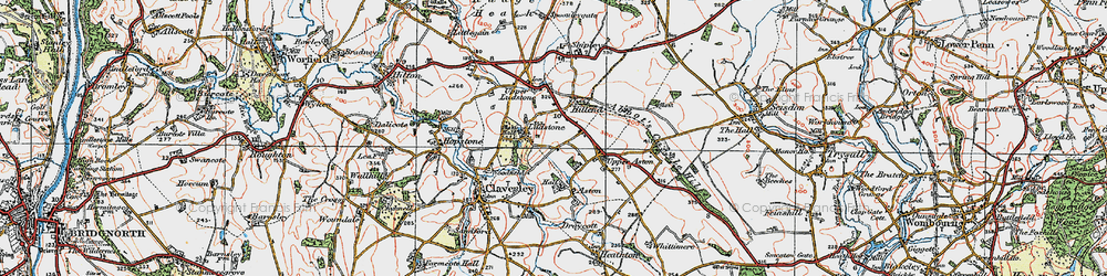 Old map of Hillend in 1921