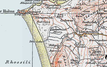 Old map of Broughton Burrows in 1923
