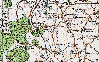 Old map of Hillend Green in 1919