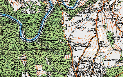 Old map of Hillersland in 1919