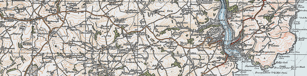Old map of Hillfield in 1919