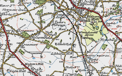 Old map of Hillfield in 1921