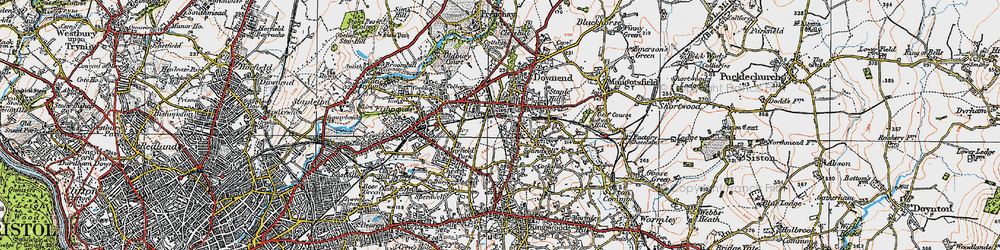 Old map of Hillfields in 1919