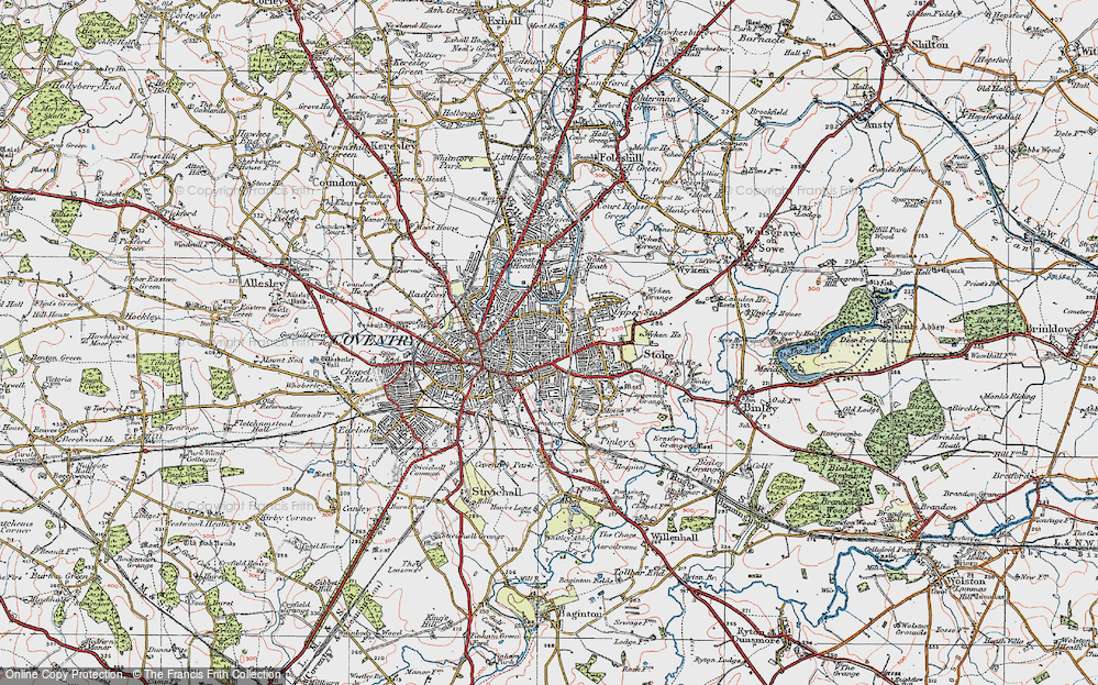 Old Map of Hillfields, 1920 in 1920