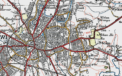Old map of Hillfields in 1920