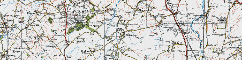 Old map of Hillfoot End in 1919
