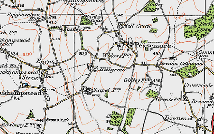 Old map of Hillgreen in 1919