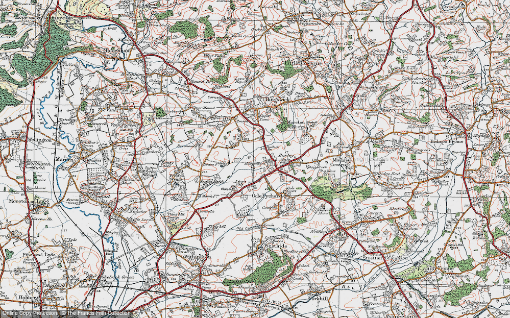 Old Map of Hillhampton, 1920 in 1920