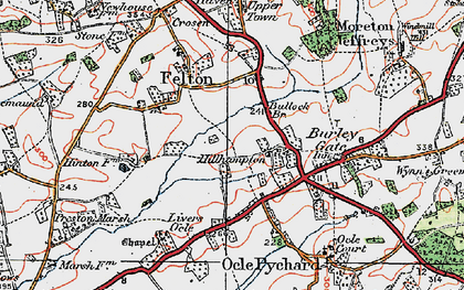 Old map of Bullock Br in 1920