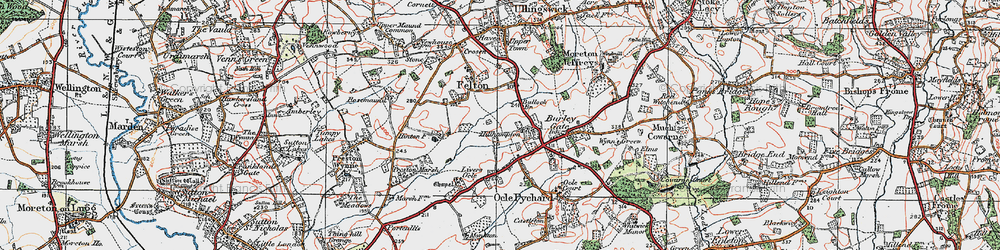 Old map of Hillhampton in 1920