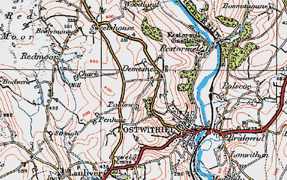Old map of Restormel in 1919