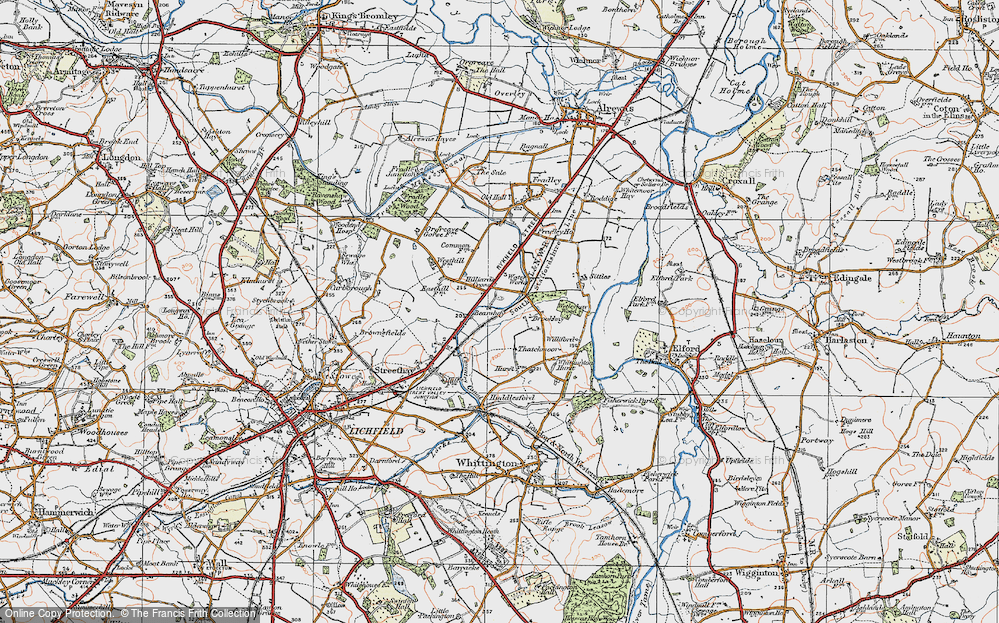 Old Map of Historic Map covering Brookhay in 1921