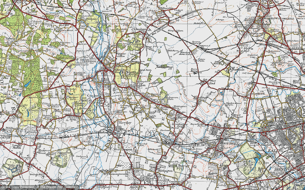 Old Map of Hillingdon, 1920 in 1920