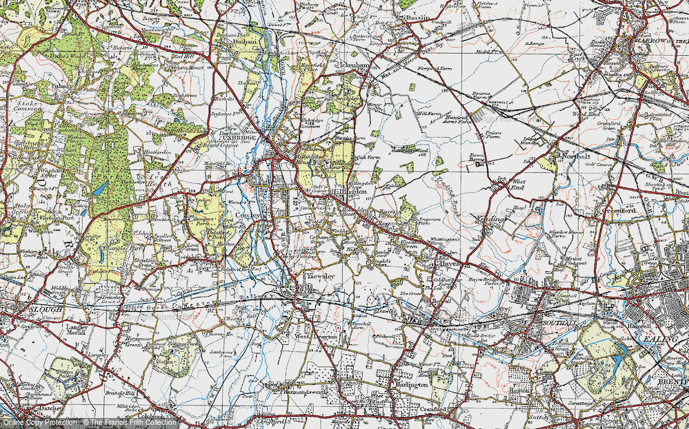 Old Map of Hillingdon Heath, 1920 in 1920