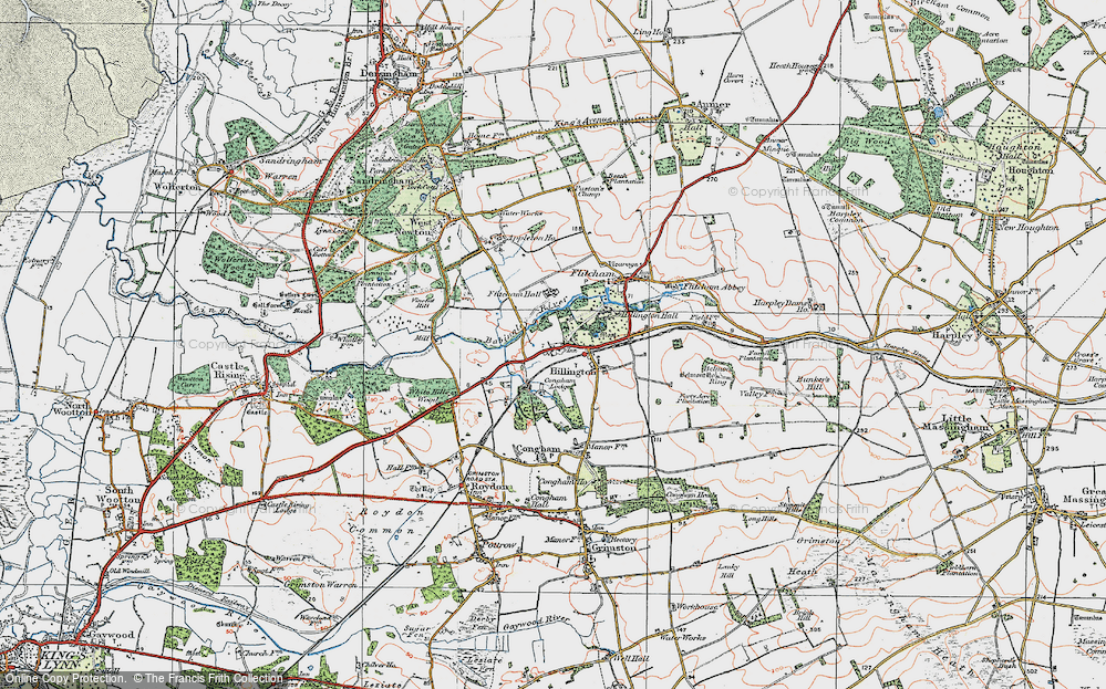 Old Map of Hillington, 1921 in 1921