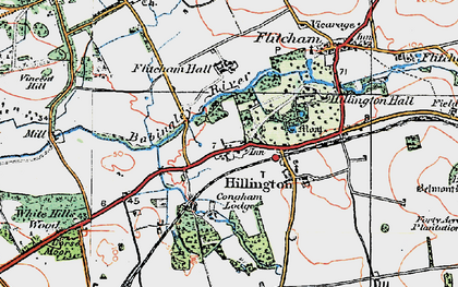 Old map of Hillington in 1921