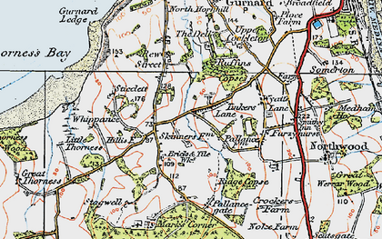 Old map of Hillis Corner in 1919