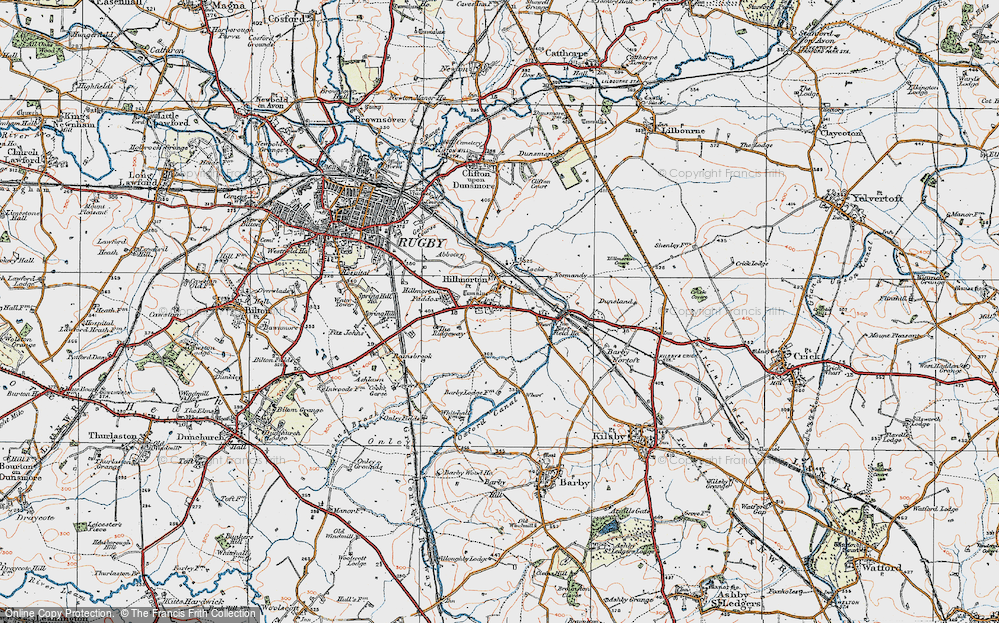 Old Map of Hillmorton, 1919 in 1919