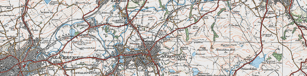 Old map of Hillock Vale in 1924