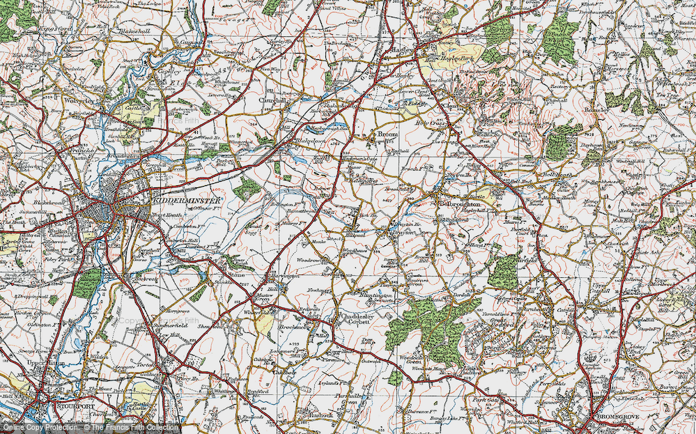 Old Map of Hillpool, 1921 in 1921