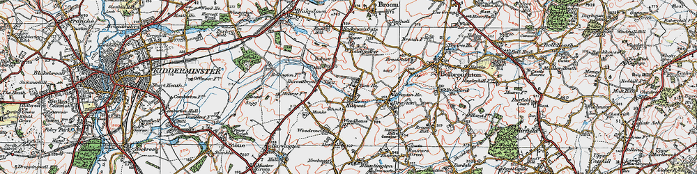 Old map of Hillpool in 1921