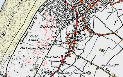 Old map of Birkdale Sands in 1924