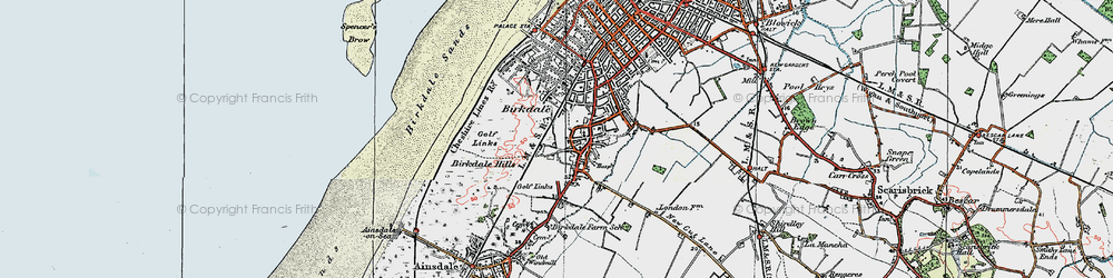 Old map of Birkdale Sands in 1924