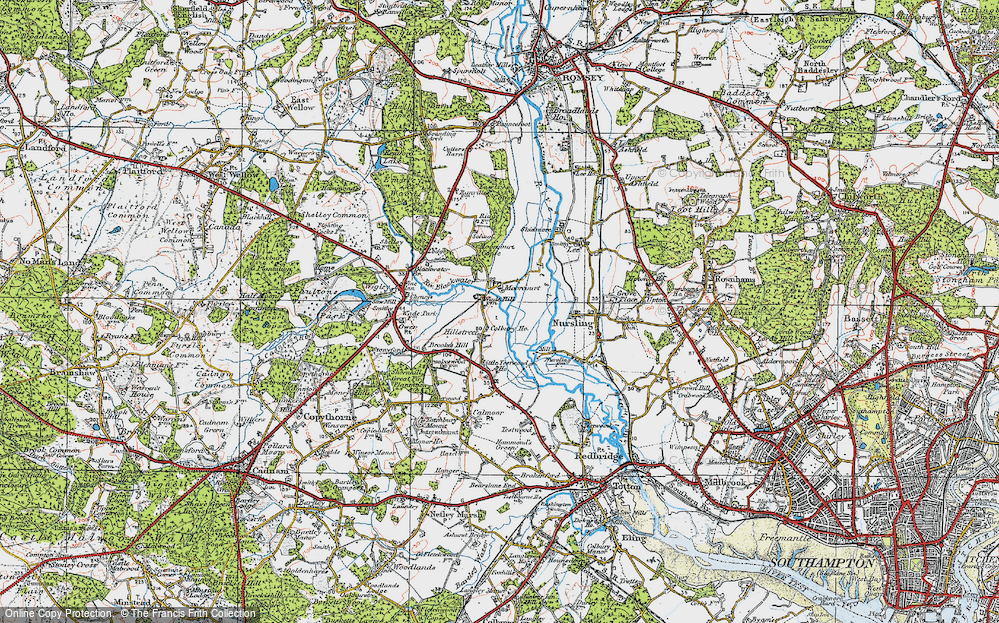 Old Map of Historic Map covering Broadlands Lake in 1919